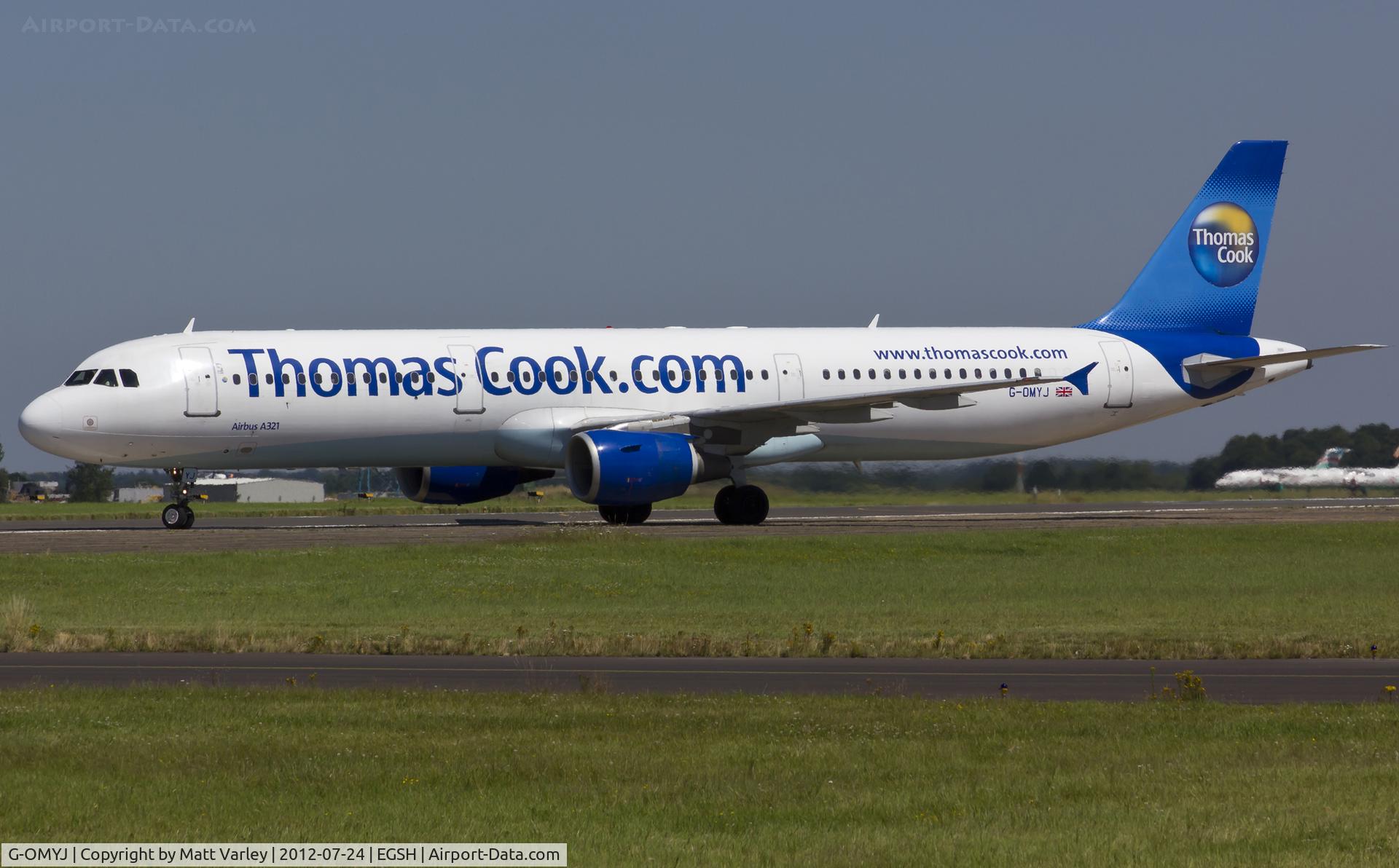 G-OMYJ, 1997 Airbus A321-211 C/N 677, Arriving at EGSH.