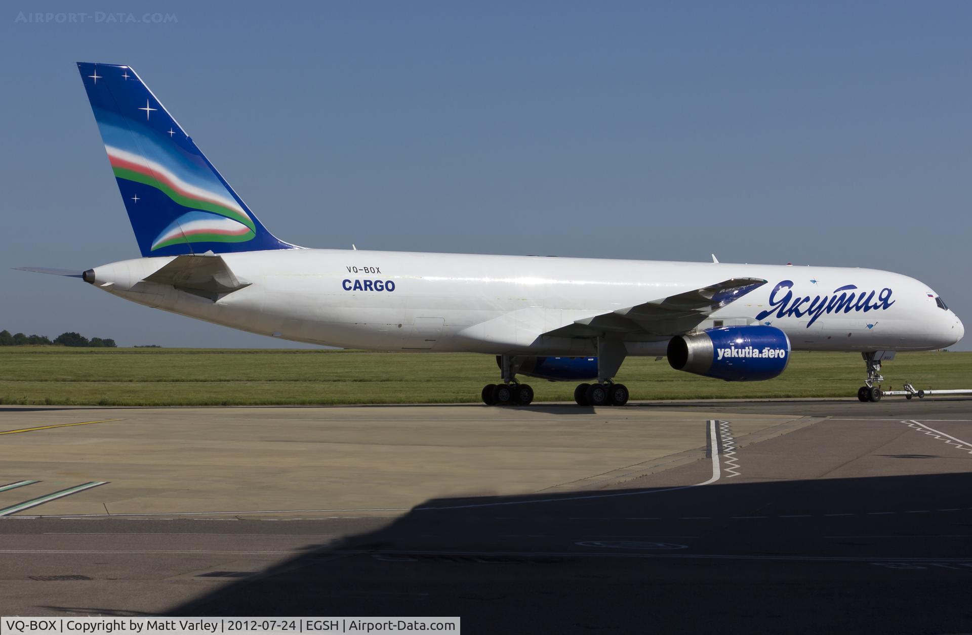 VQ-BOX, 1990 Boeing 757-23APF C/N 24868, Being towed to the Air Livery hangar for spray.