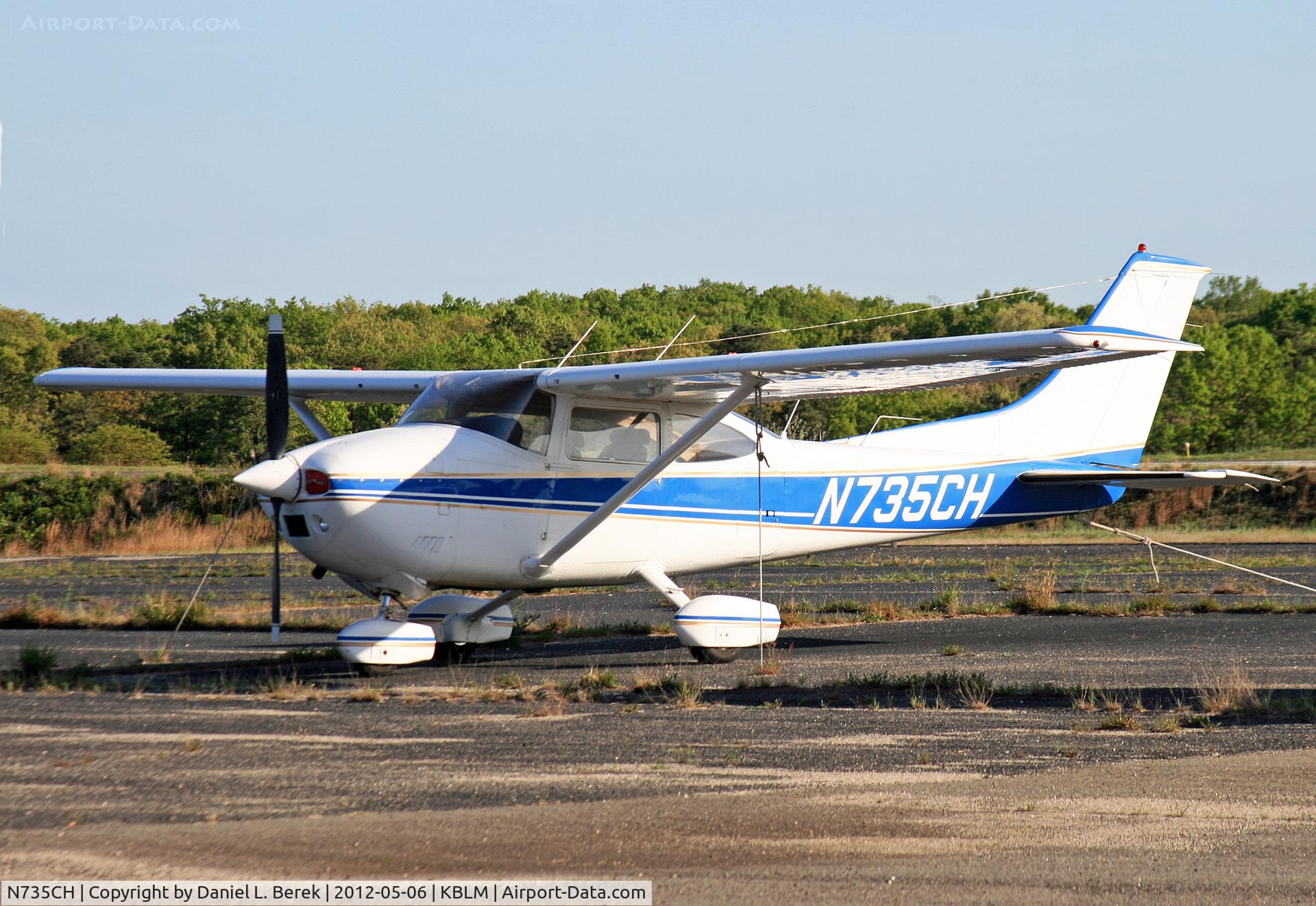 N735CH, 1976 Cessna 182Q Skylane C/N 18265315, A Skylane takes a rest at Monmouth Executive Airport.