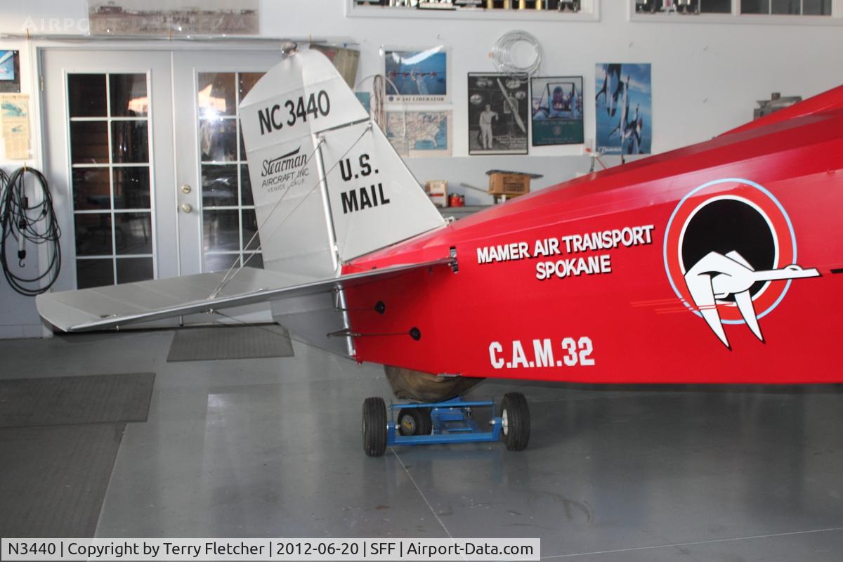 N3440, 1927 Stearman C3-B Sport Commercial C/N 104, 1927 Stearman Aircraft C3-B, c/n: 104 at Spokane Felts Field