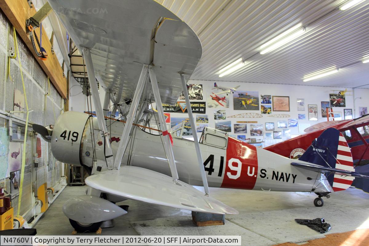 N4760V, 1942 Boeing B75N1 C/N 75-5821, EX USAF 42-17658 , 1942 Boeing B75N1, c/n: 75-5821 at Spokane Felts Field