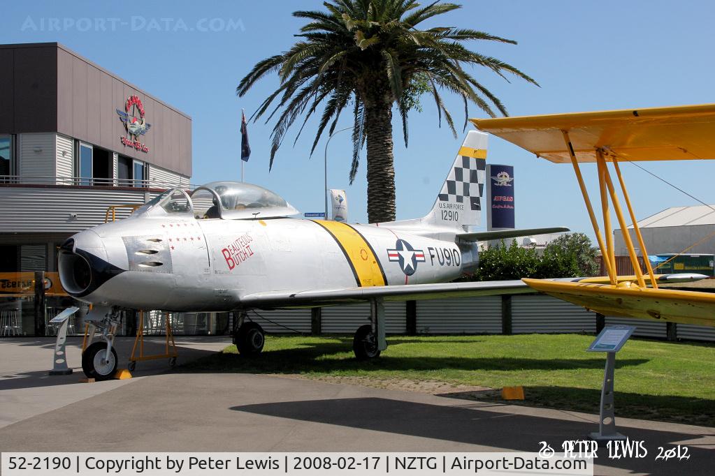 52-2190, 1952 North American F-86F Sabre C/N 191-269, At Classic Flyers Museum, on public display