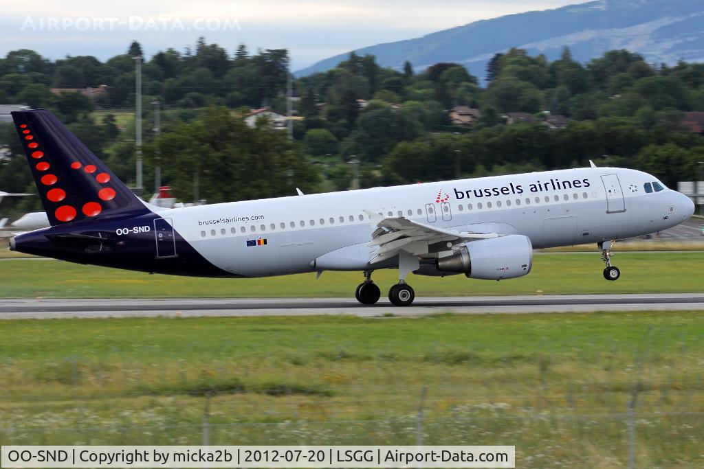 OO-SND, 2002 Airbus A320-214 C/N 1838, Landing in 23 from Bruxelles. Scrapped in January 2024.