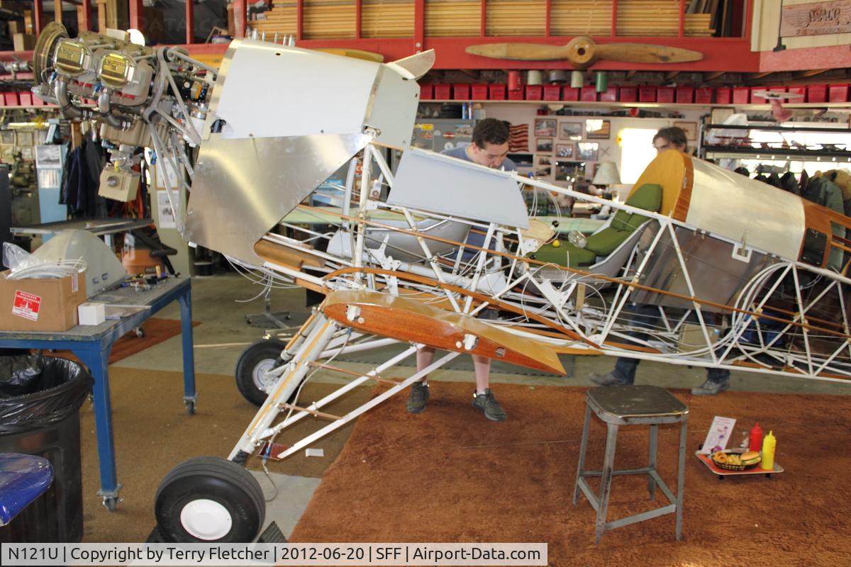 N121U, 1947 Aero C-104 C/N 215, 1947 Bucker-jungmann C-104, c/n: 215 under restoration at Spokane Felts Field