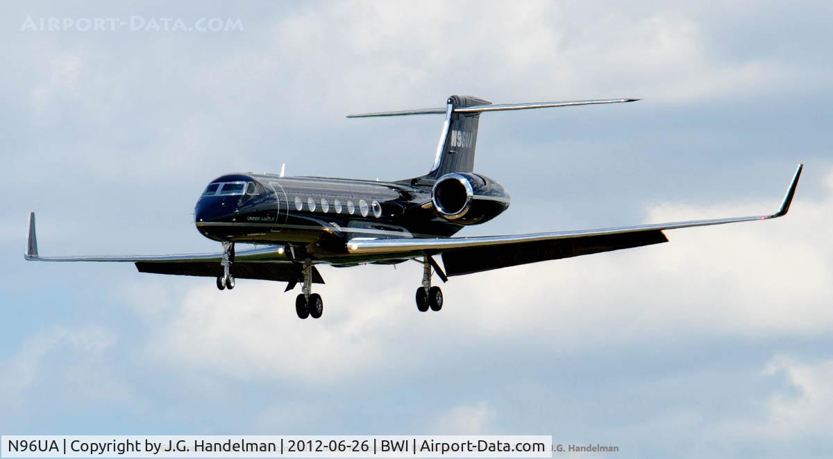 N96UA, Gulfstream Aerospace V-SP G550 C/N 5367, approach to BWI 33L