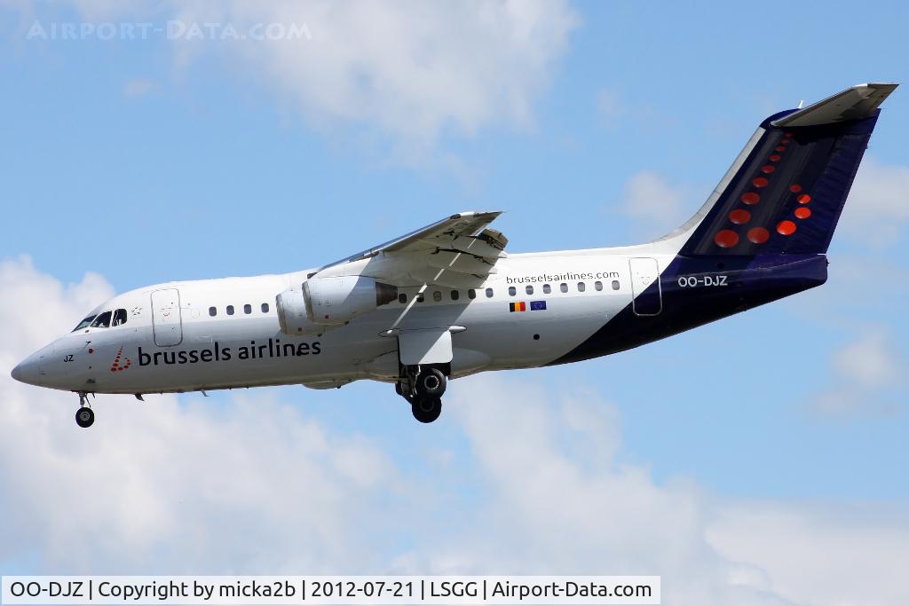 OO-DJZ, 1997 British Aerospace Avro 146-RJ85 C/N E.2305, Landing in 03 from Bruxelles