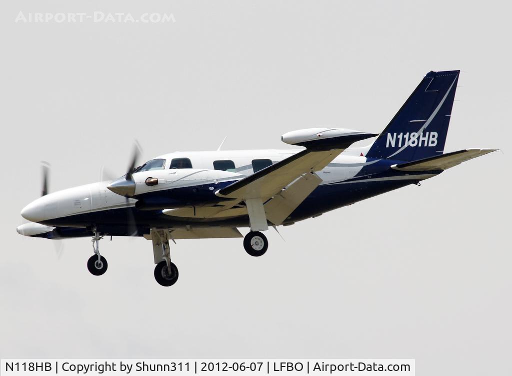 N118HB, 1980 Piper PA-31T1 Cheyenne 1 C/N 31T-8004052, Landing rwy 14L