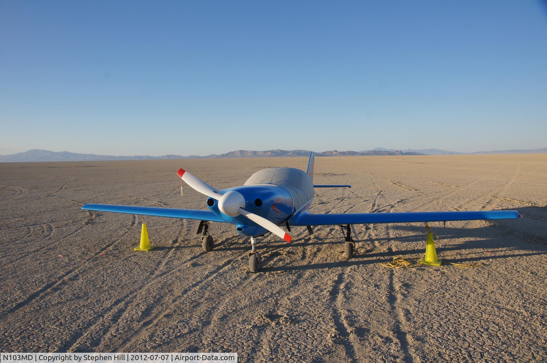 N103MD, Lancair 320 C/N 30, LANCAIR 320 on Black Rock Desert playa; front view