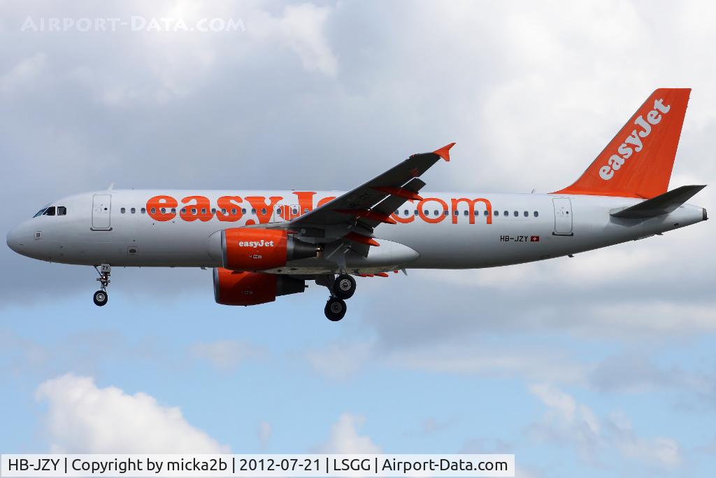 HB-JZY, 2010 Airbus A320-214 C/N 4196, Landing in 05