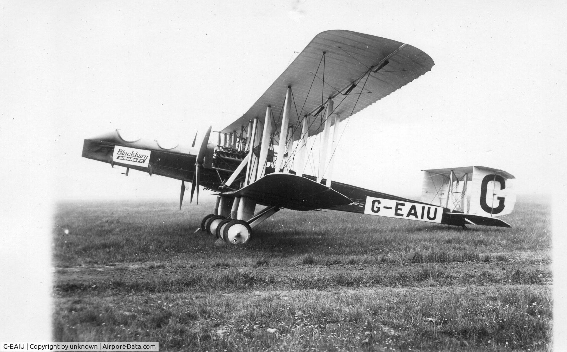 G-EAIU, 1919 Blackburn Kangaroo C/N BK/33/AS/7469, Blackburn Kangaroo, picture taken form a postcard (out of print) owned by my father.