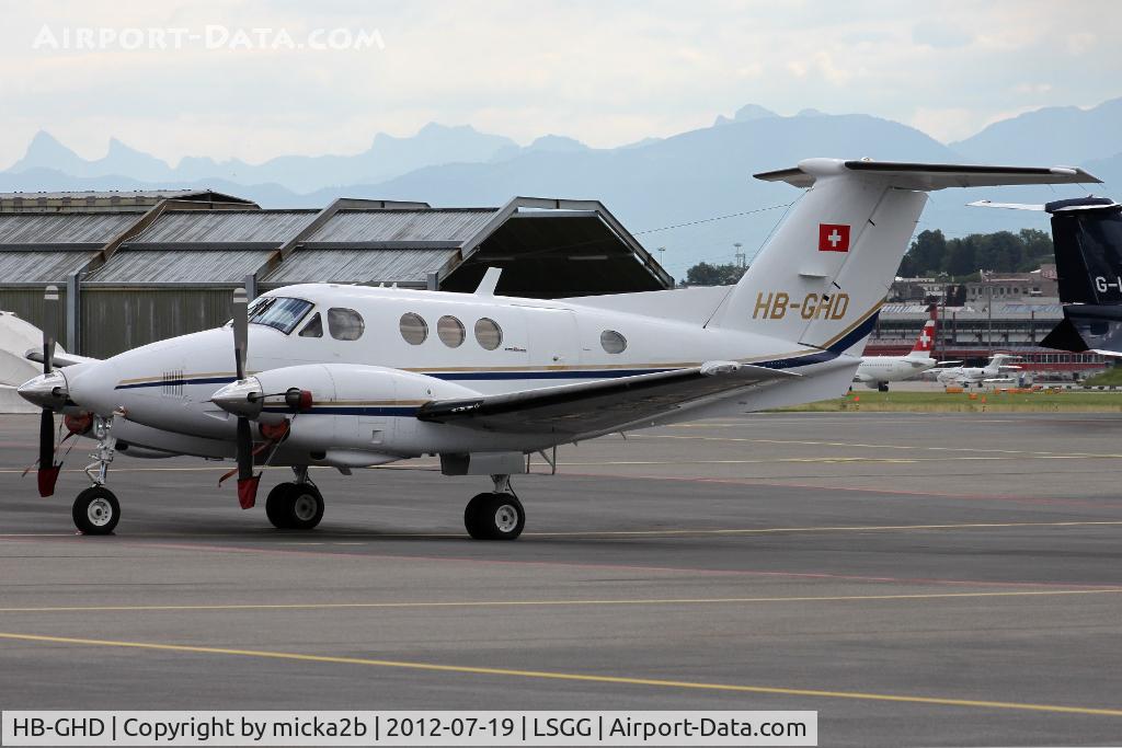 HB-GHD, 1980 Beech F90 King Air C/N LA-50, Parked at RUAG