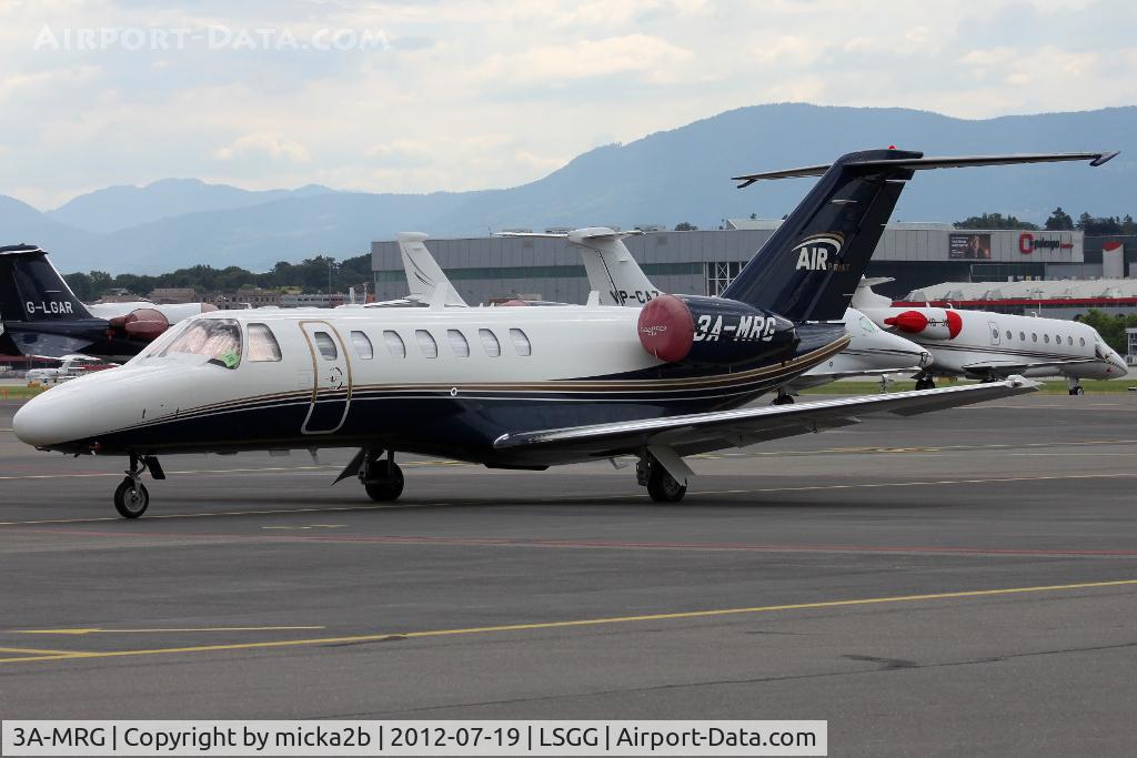 3A-MRG, 2006 Cessna 525B CitationJet CJ3 C/N 525B-0096, Parked at RUAG