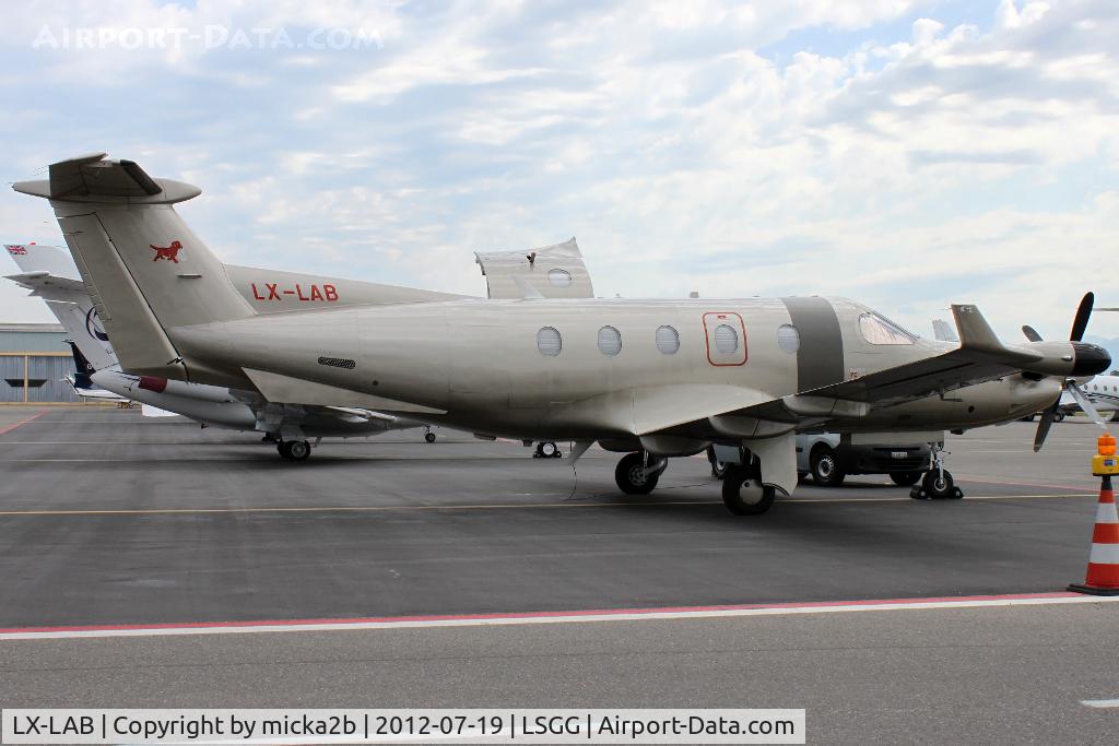 LX-LAB, 2003 Pilatus PC-12/45 C/N 531, Parked at RUAG