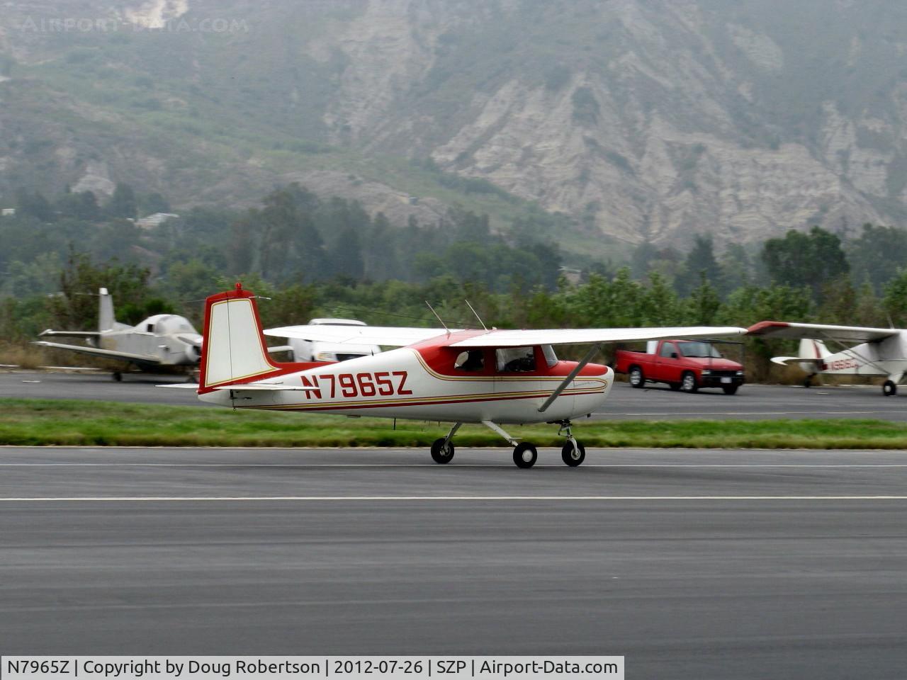 N7965Z, 1963 Cessna 150C C/N 15060065, 1963 Cessna 150C, Continental O-200 100 Hp, landing roll Rwy 22