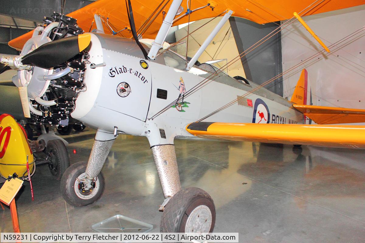 N59231, 1942 Boeing A75N1(PT17) C/N 75-4367, at Western Antique Aeroplane & Automobile Museum at Hood River, Oregon