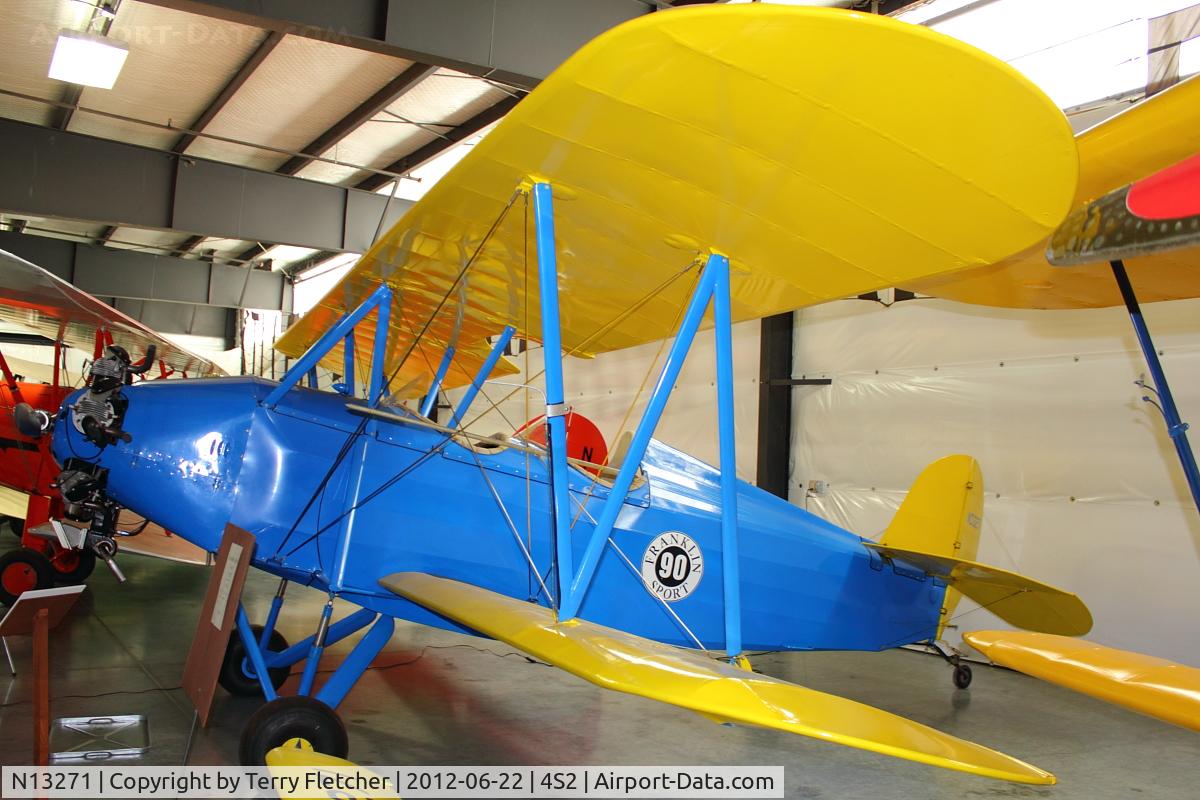 N13271, Franklin 90 C/N 106, at Western Antique Aeroplane & Automobile Museum at Hood River, Oregon