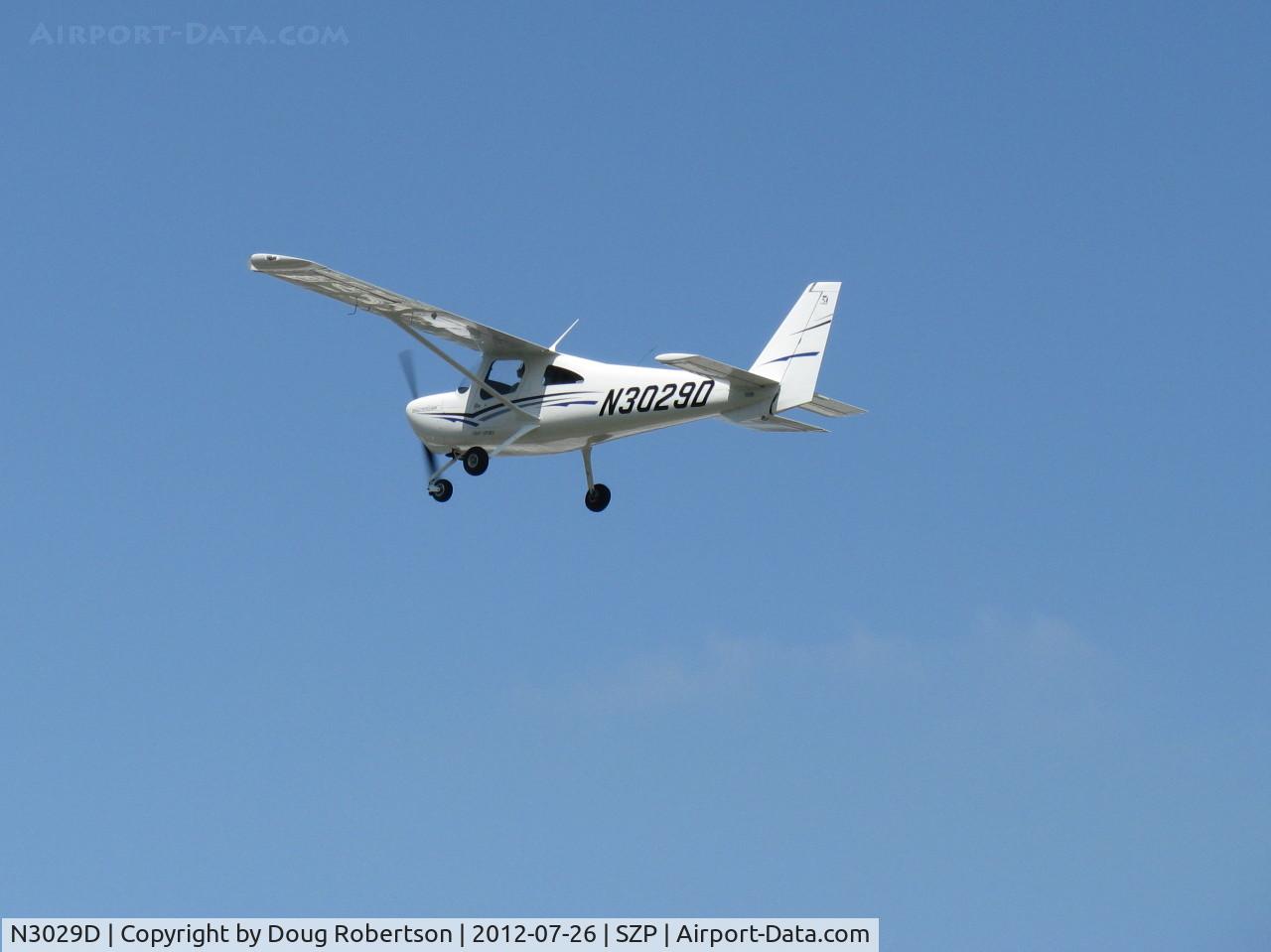 N3029D, 2011 Cessna 162 Skycatcher C/N 16200097, 2011 Cessna 162 SKYCATCHER LSA, Continental O-200-D lightweight 100 Hp. CP Aviation's LSA trainer/rental aircraft, takeoff climb Rwy 22