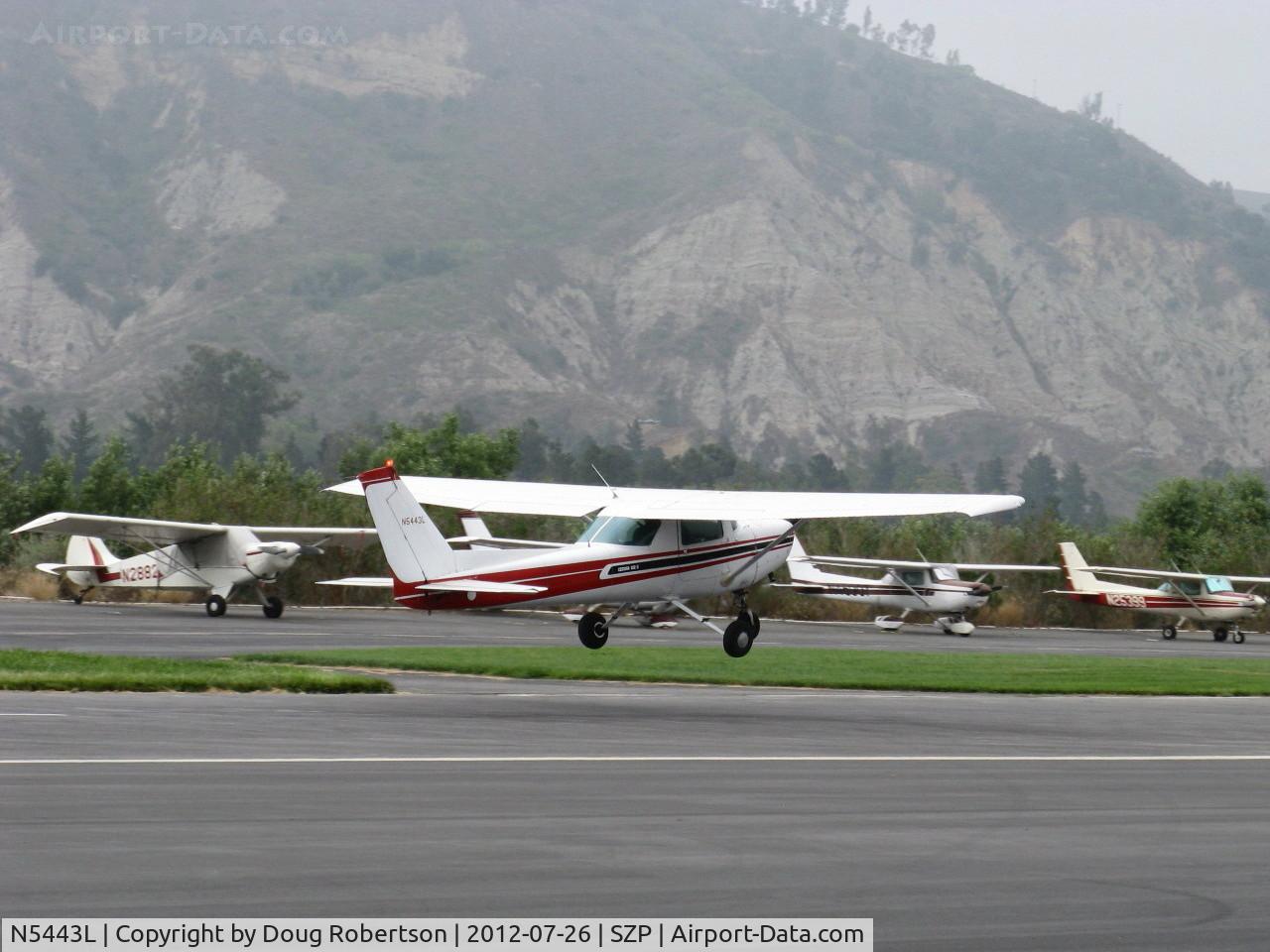 N5443L, 1980 Cessna 152 C/N 15284315, 1980 Cessna 152, Lycoming O-235 115 Hp, another takeoff Rwy 22