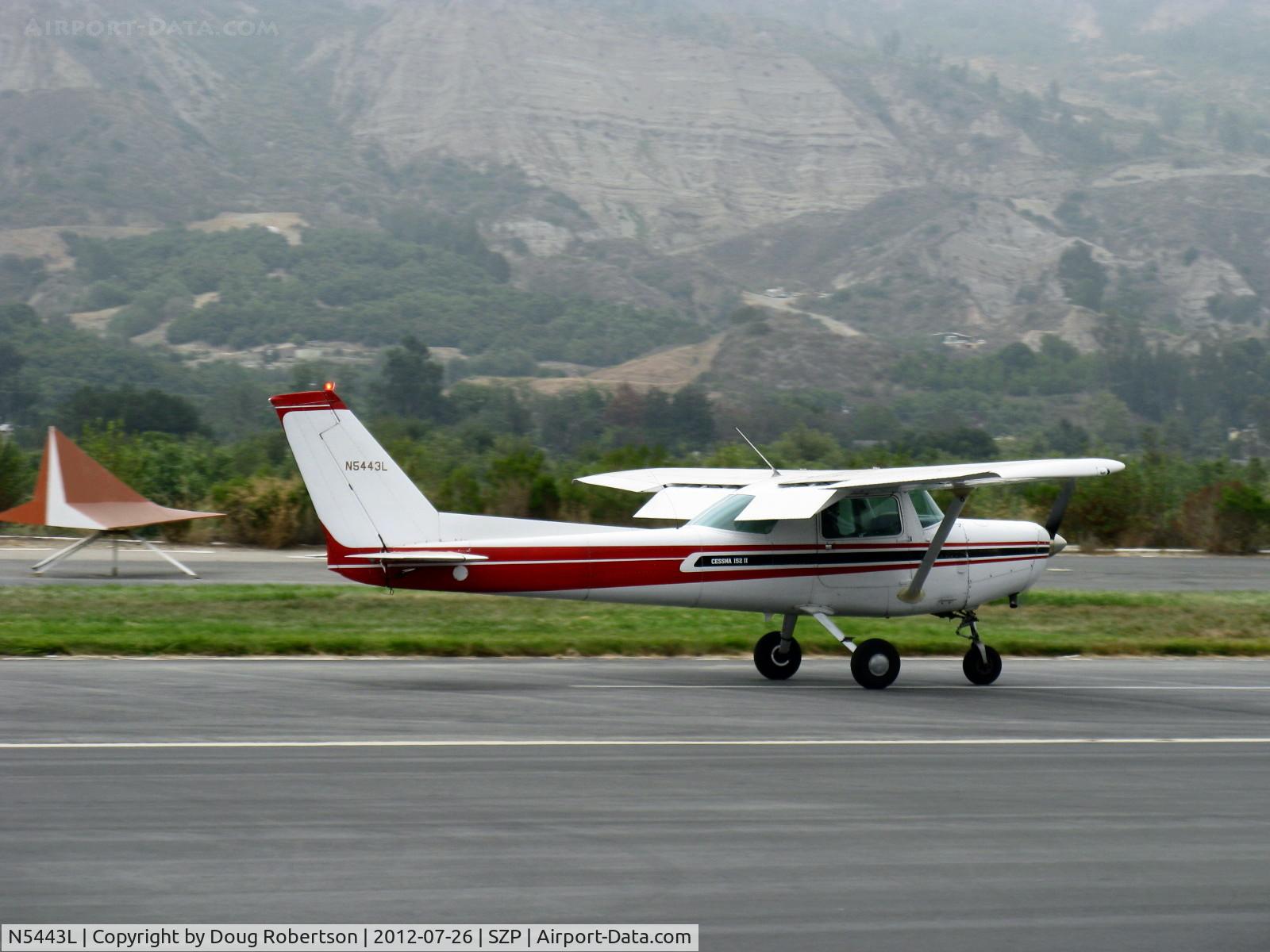 N5443L, 1980 Cessna 152 C/N 15284315, 1980 Cessna 152, Lycoming O-235 115 Hp, landing roll Rwy 22