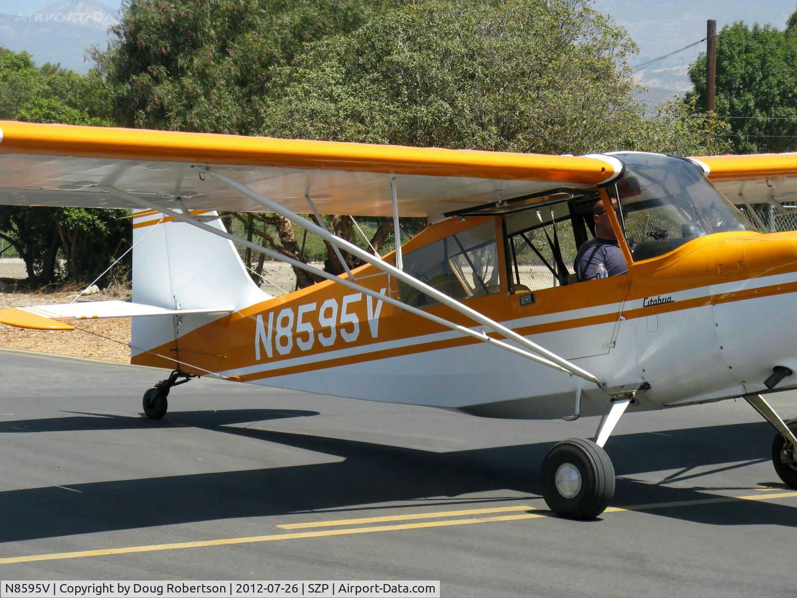 N8595V, 1974 Bellanca 7ECA Citabria C/N 1076-75, 1974 Bellanca 7ECA CITABRIA, Lycoming O-235 115 Hp, taxi to hangar