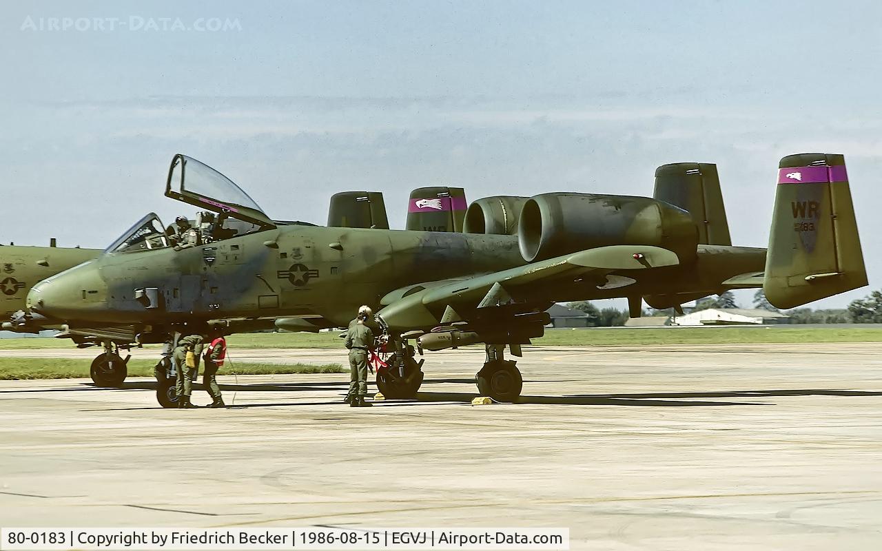 80-0183, 1980 Fairchild Republic A-10A Thunderbolt II C/N A10-0533, last chance inspection