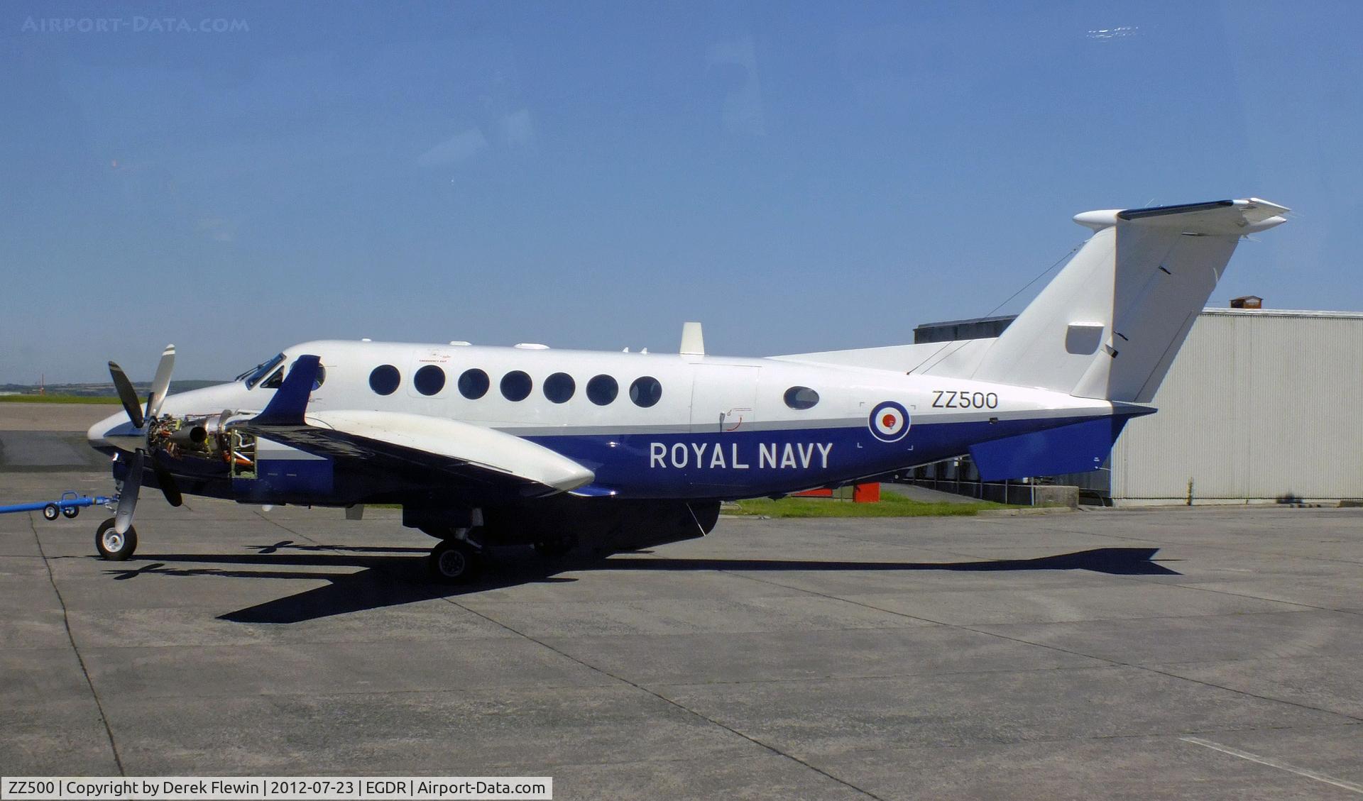 ZZ500, 2008 Hawker Beechcraft B350CER Avenger T1 C/N FL-597, 750 NAS, RNAS Culdrose, used for Observer Training.