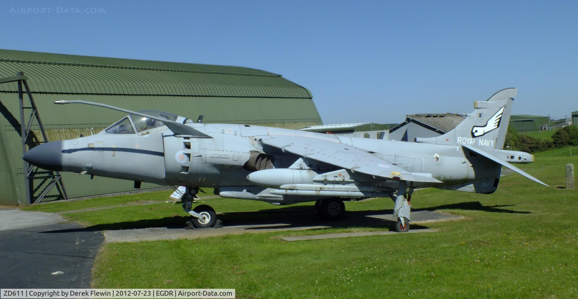 ZD611, 1985 British Aerospace Sea Harrier F/A.2 C/N 41H-912050/B44/P15, RNAS Culdrose, School of Flight Deck Operations.