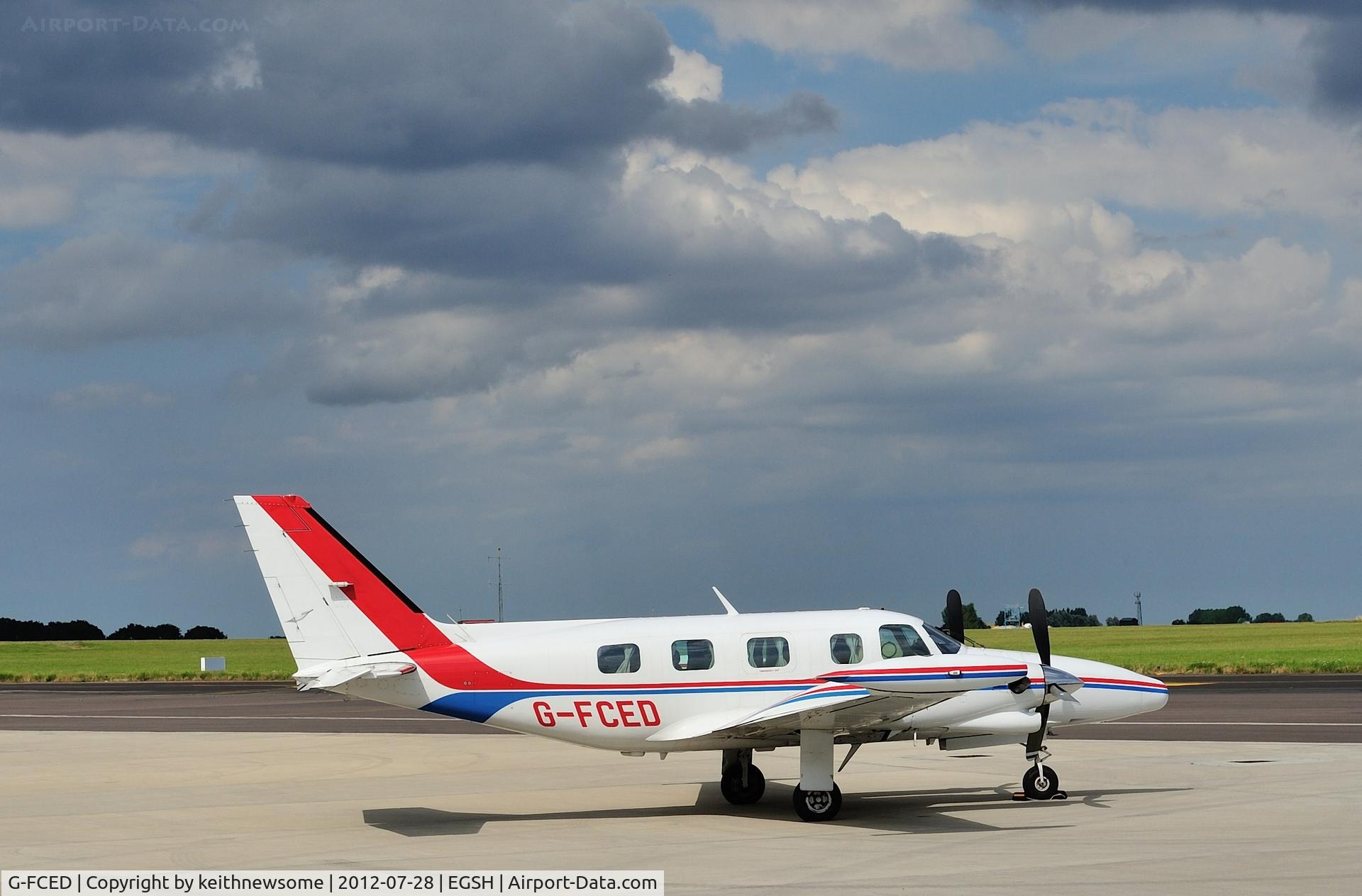 G-FCED, 1981 Piper PA-31T2-620 Cheyenne IIXL C/N 31T-8166013, Basking in the afternoon sun !
