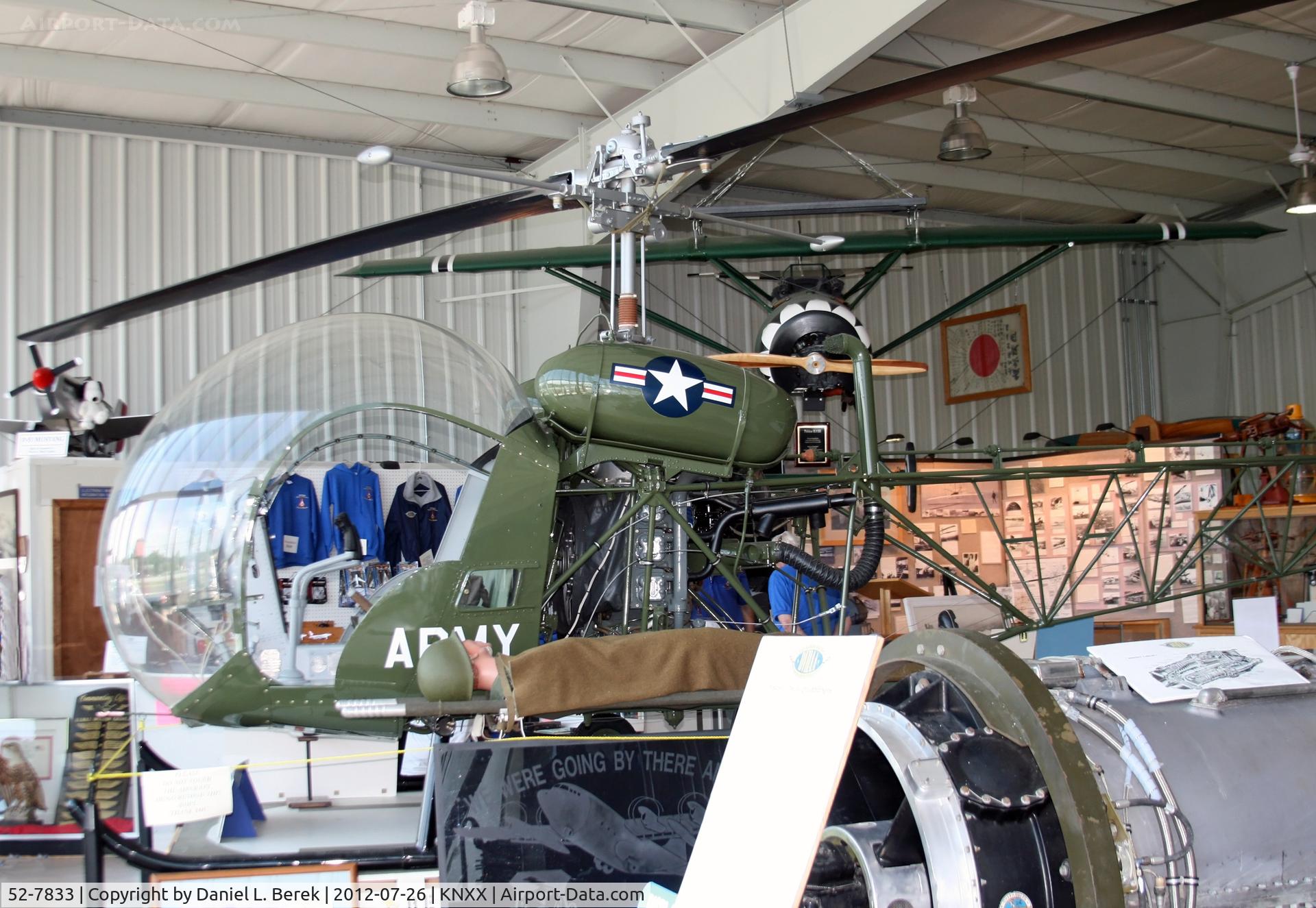 52-7833, 1952 Bell OH-13G Sioux C/N 1060, The Harold F. Pitcairn Wings of Freedom's newly restored Sioux takes place of pride in its indoor display area.