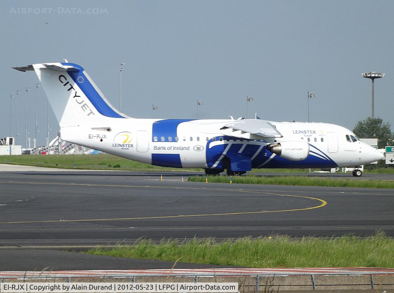 EI-RJX, 2000 BAe Systems Avro 146-RJ85A C/N E.2372, Leinster/Bank of Ireland special livery.