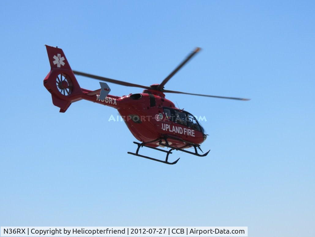 N36RX, Eurocopter EC-135P-2+ C/N 0859, Upland Fire 1 starting to turn southward responding to a call out