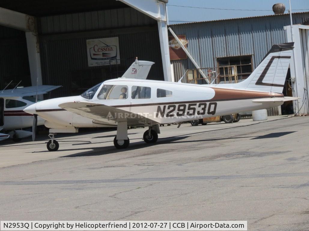 N2953Q, 1977 Piper PA-28R-201T Cherokee Arrow III C/N 28R-7703084, Parked near the service bay