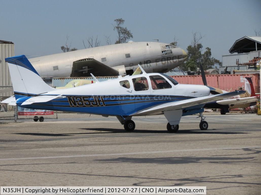 N35JH, 1962 Beech 35-B33 Debonair C/N CD-431, Parked outside the paintshop area after having wing tip painted