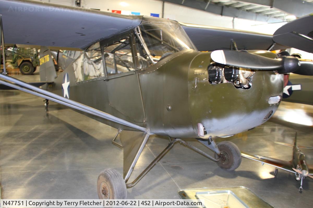 N47751, 1942 Aeronca 0-58B Grasshopper C/N 058B5242, At Western Antique Aeroplane & Automobile Museum in Hood River , Oregon