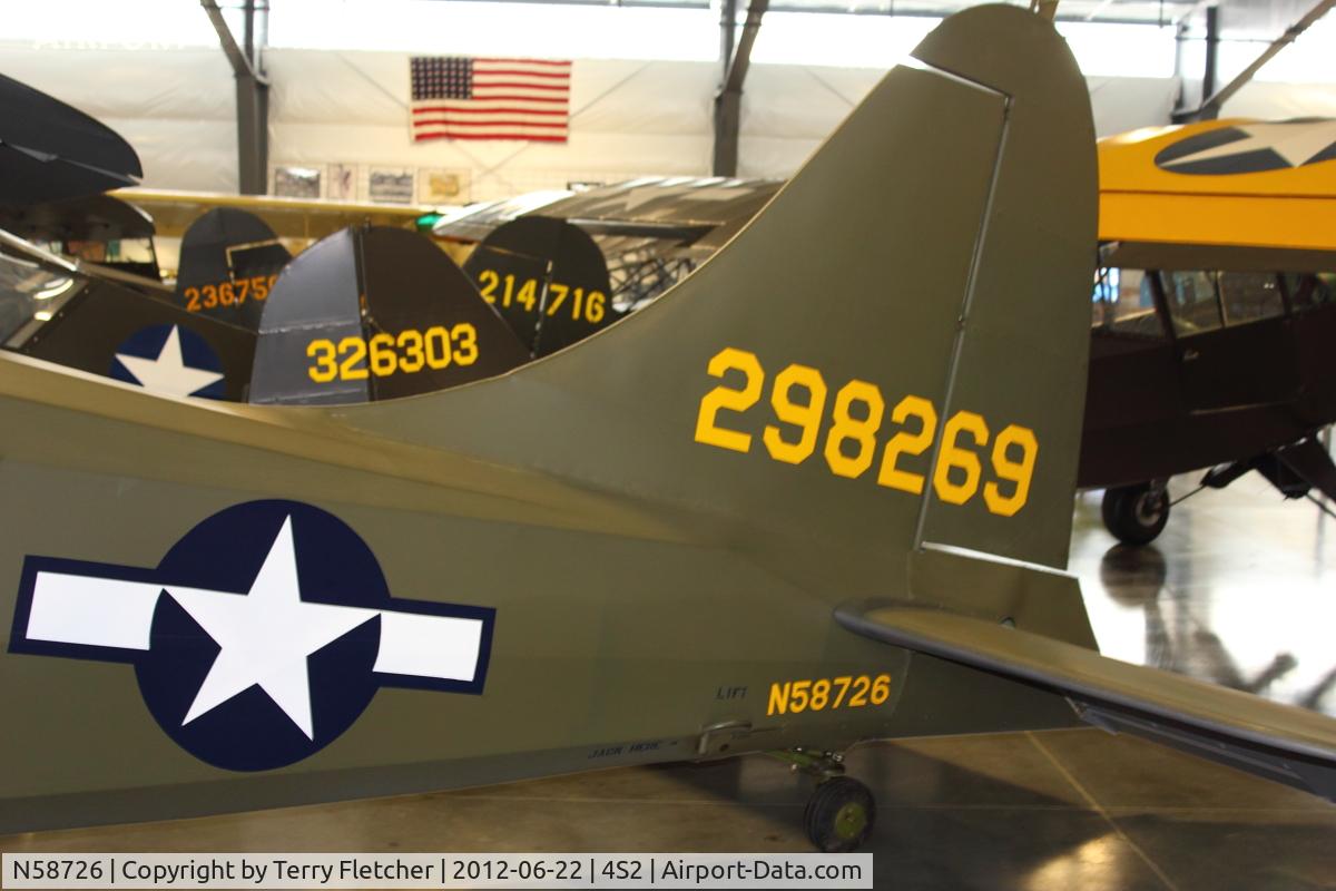 N58726, 1943 Stinson L-5 Sentinel C/N 76-510, ex 42-98629 Stinson L-5 At Western Antique Aeroplane & Automobile Museum in Hood River , Oregon