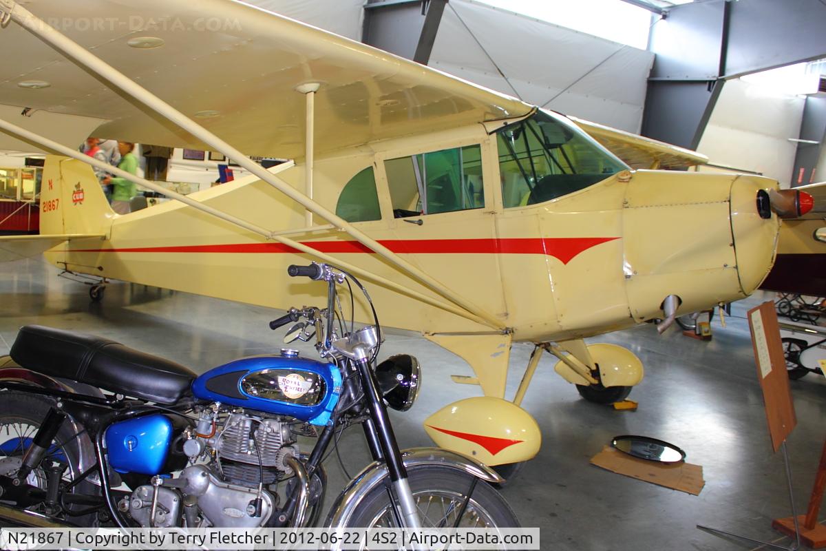 N21867, 1938 Piper J4A C/N 4-410, At Western Antique Aeroplane & Automobile Museum in Hood River , Oregon