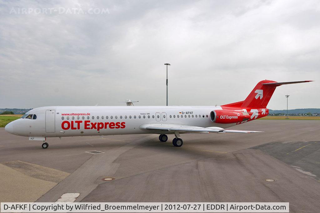 D-AFKF, 1994 Fokker 100 (F-28-0100) C/N 11470, Just came in after painting into OLT Express c/s.