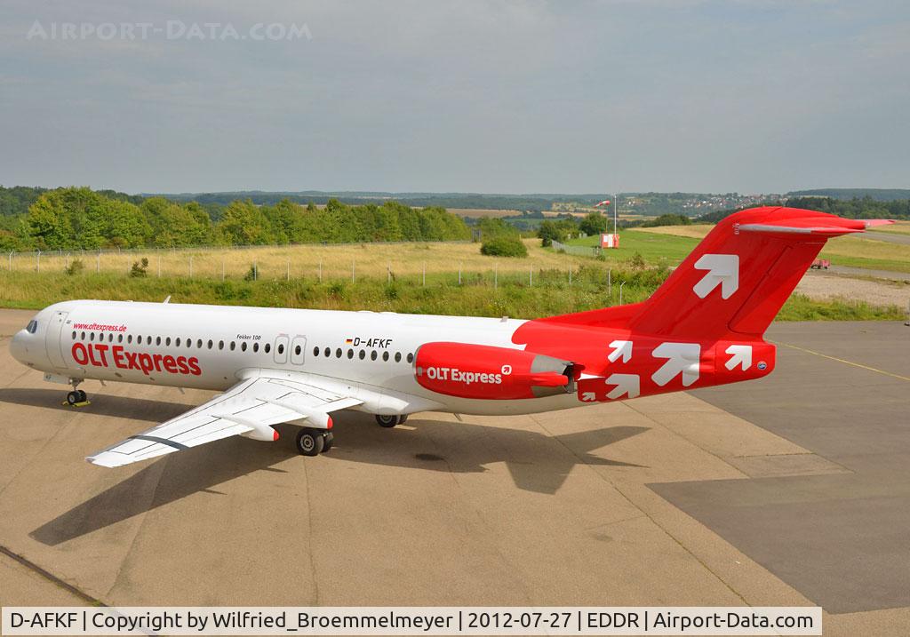 D-AFKF, 1994 Fokker 100 (F-28-0100) C/N 11470, Just came in after painting into OLT Express c/s.