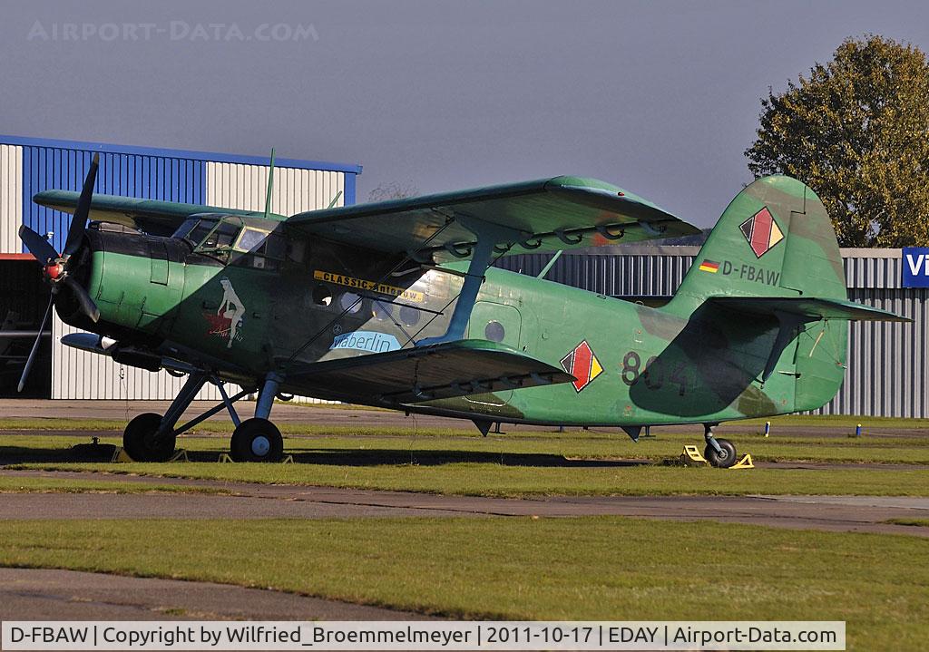 D-FBAW, Antonov An-2T C/N 1G160-01, Parked at Straussberg Airfield (EDAY).