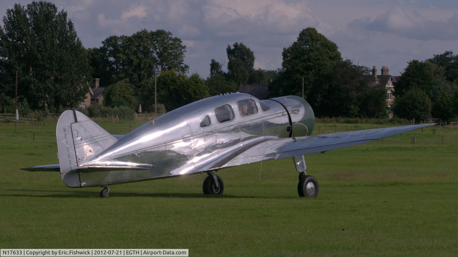 N17633, 1939 Spartan 7W Executive C/N 21, 2. NC17633 at Shuttleworth Sunset Air Display, July 2012