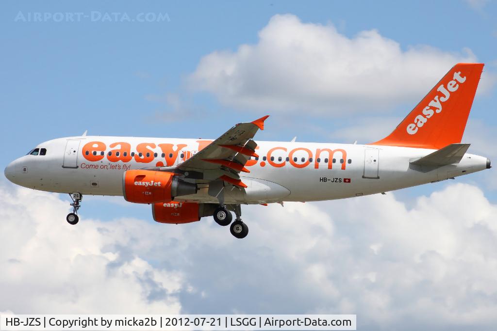 HB-JZS, 2007 Airbus A319-111 C/N 3084, Landing in 05