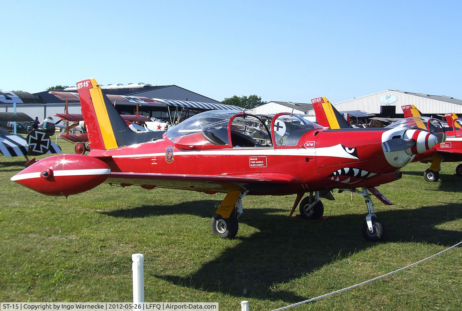 ST-15, SIAI-Marchetti SF-260M+ C/N 10-15, SIAI-Marchetti SF.260M+ of the 'Diables Rouges / Red Devils' aerobatic team of the Belgian Air Force at the Meeting Aerien 2012, La-Ferte-Alais