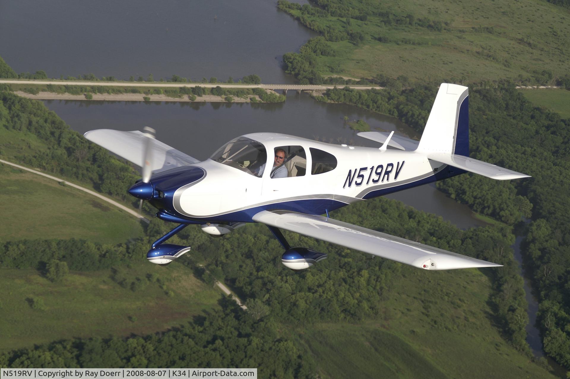 N519RV, 2006 Vans RV-10 C/N 40250, Flight over Hillsdale Lake, KS