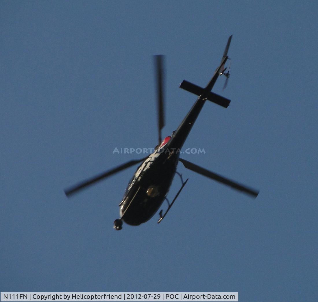 N111FN, 1987 Eurocopter AS-350B-2 Ecureuil Ecureuil C/N 2060, Filming completed and departing northbound leaving the flight path area for POC, for area of 210 to head back to Van Nuys