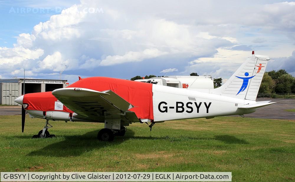G-BSYY, 1986 Piper PA-28-161 Cherokee Warrior II C/N 2816009, Ex: N9100X > G-BSYY > N440X > G-BSYY - Originally owned to, Air Service Training Ltd in November 1990 and currently with, British Disabled Flying Association since July 2009.