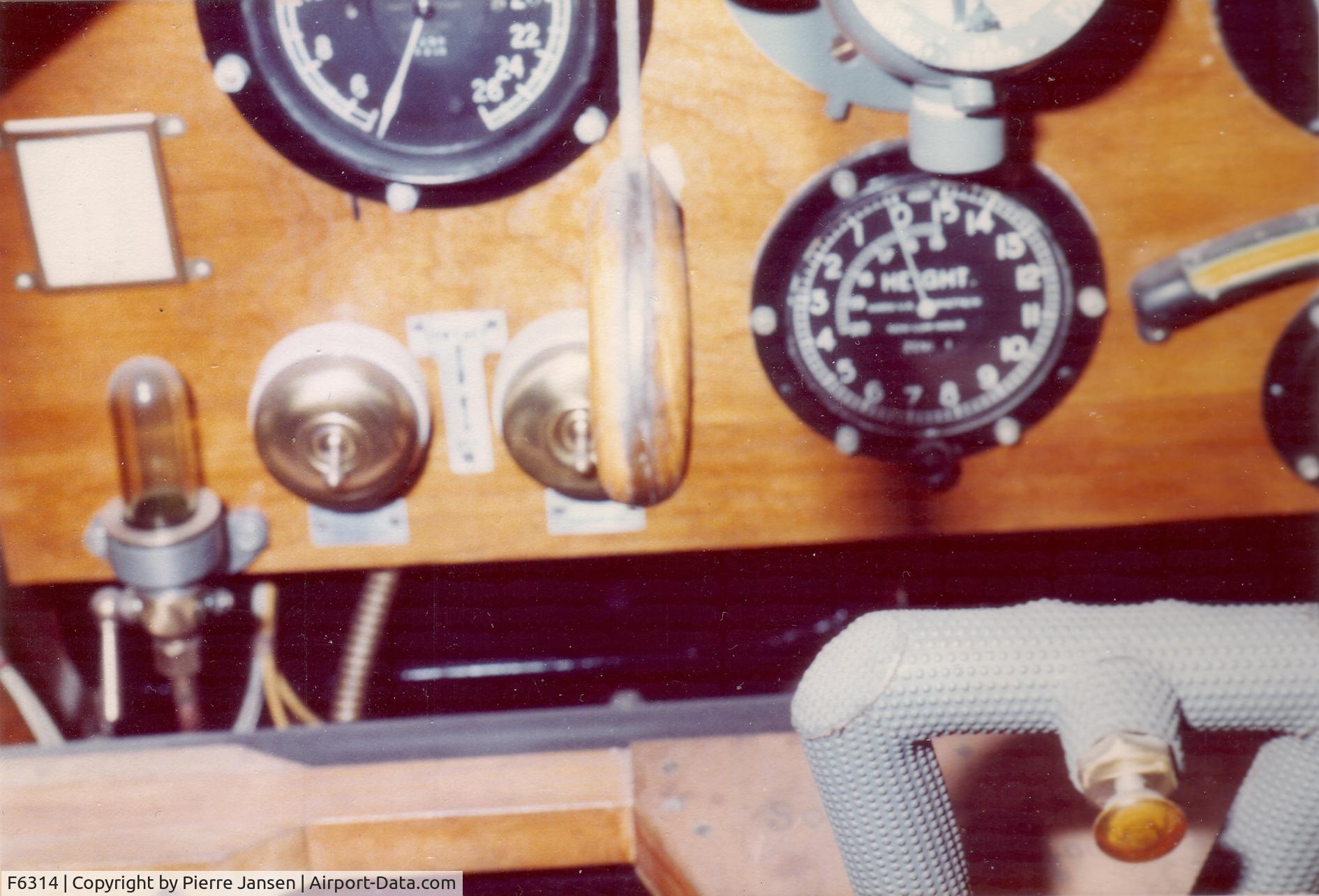 F6314, Sopwith F.1 Camel C/N Not found F6314, F6314 Instrument Panel, taken at Hendon (1973)