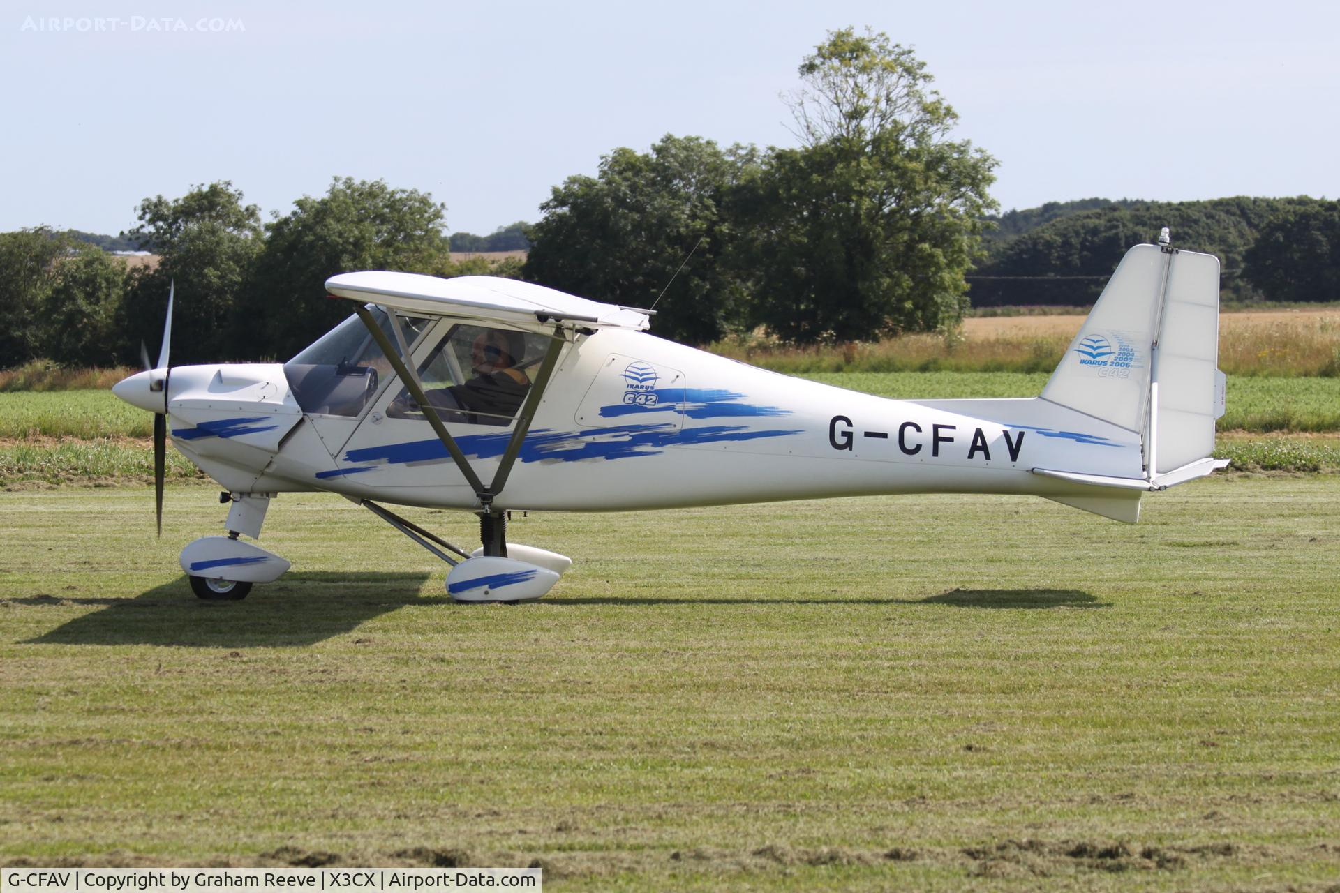 G-CFAV, 2008 Comco Ikarus C42 FB80 C/N 0802-6939, About to depart.