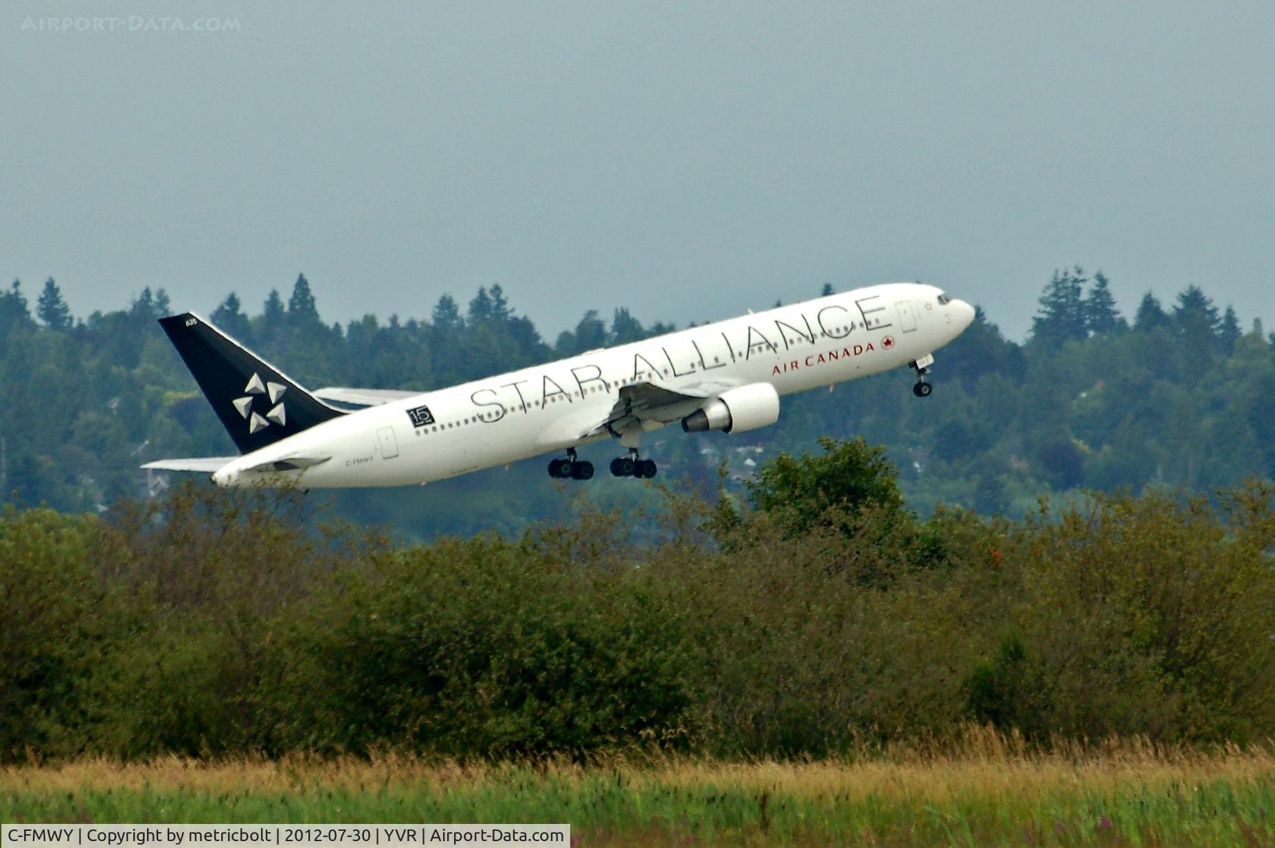 C-FMWY, 1996 Boeing 767-333 C/N 25587, with Star Alliance 15th anniversary sticker.