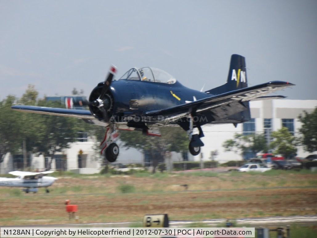 N128AN, 1951 North American T-28S Fennec C/N 96, Dropping down for runway