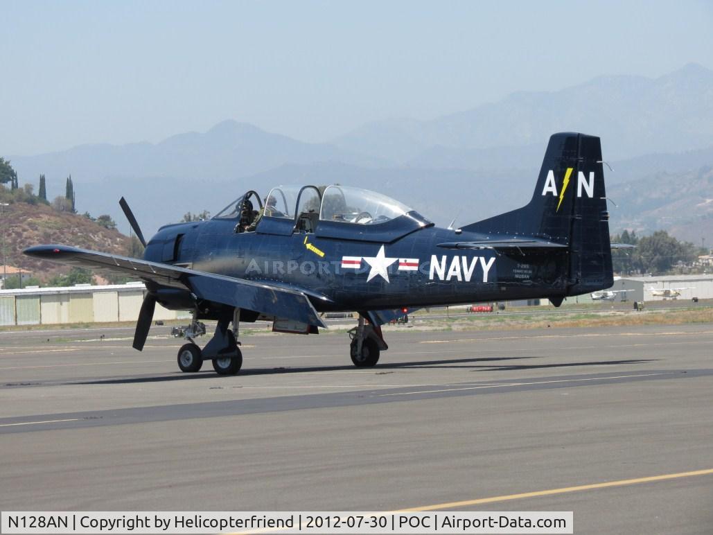 N128AN, 1951 North American T-28S Fennec C/N 96, Shut down and parked in transient parking